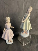 Pair of Lladro Girl Figurines