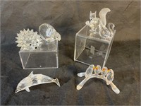 6 Swarovski Crystal Animal Figurines