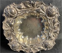 Sterling Silver Bowl w/ Roses 10"x10"