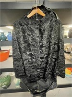 VTG Persian Black Lambswool Coat, Approx. Sz. M
