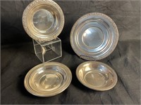 4 Misc. Sterling Silver Bowls & Plates