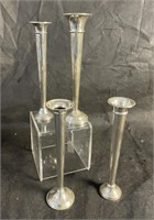 4pc. Sterling Silver Weighted Bud Vases