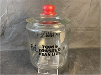 Tom's Toasted Peanuts Counter Top Jar 10"h