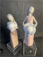 2 Lladro Girl Figurines