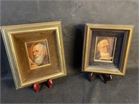 Pair Framed Paintings on Board, Signed