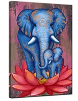 Elephant Painting Wall Art, 24x36inch
