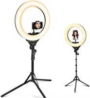 Torjim 18" Ring Light with Stand, Dimmable 50W 300