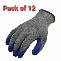 G & F Work Gloves - Rubber Latex Coated- 12 Pairs