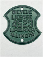 Urbana Illinois bicycle license plate
