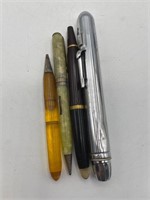 Vintage pens/ pencils and flashlight