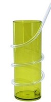 NEW 2PK Yellow/Green Tumbler With Straw
