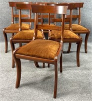 6 Mahogany Sabre Leg Dining Chairs