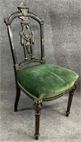 Black & Gold Antique Regency Chair