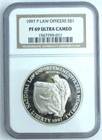 1997 Law Officers Proof Silver $, NGC PF69UCAM