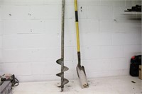 Post Hole Auger & Thin Concrete Shovel