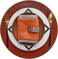 NEW $30 Leather Round Placemats PU Tablemats