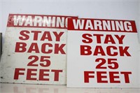 Stay Back 25 Ft Signs