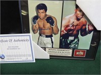 Muhammad Ali/ Joe Frazier Signed & Framed 8 x 10