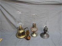 Assorted Antique Oil Lamps