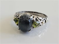 India Sterling Silver & 18K Gold Labrodite & Perid