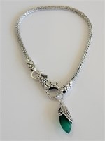 SARDA Bali Sterling Silver Green Stone  Bracelet