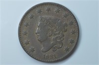 1831 Matron Head Large Cent (Medium Letters)