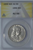 2 – 1956 Franklin Half Dollar ANACS AU55