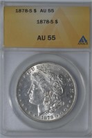 1878-S Morgan Silver Dollar ANACS AU55