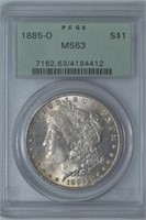 1885-O Morgan Silver Dollar PGCS MS63