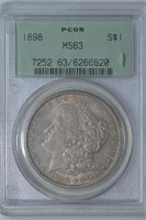 1898 Morgan Silver Dollar PCGS MS63