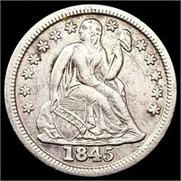 1845 Seated Liberty Dime ABOUT UNCIRCULATED