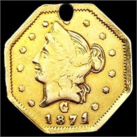 1871 Octagonal California Gold Half Dollar NICELY