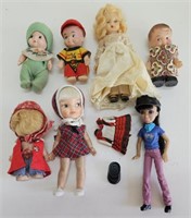 (B) Lot of Assorted Dolls 4" to 6"