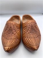 Vintage Authentic Dutch Hand Carved Wooden Clog