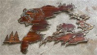(B)   
Steel Bear and Forest Hanging Wall Decor