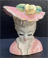 (B)  
Porcelain Glamour Girl Head Vase 
Approx