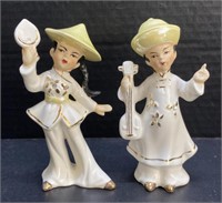(B)   
Porcelain Oriental Musical Couple
