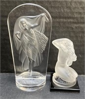 (B)   
Lalique Hestia Etched Plaque and Floreal