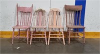 4 vintage, various pink chairs