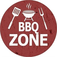 NEW (12") "BBQ Zone" Circular Sign