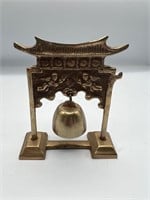 Vintage Brass Bell Etched Brass Temple Gate