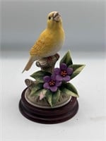 Andrea Canary Bird Figurine On Wooden Base