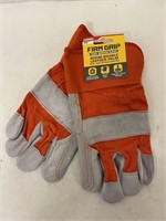 (81x bid)Firm Grip Suede Working Gloves-Large