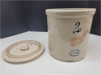 #2 Redwing Pottery Crock with Lid see pics