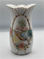 Vintage hand painted vase signed