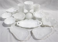 Lot of Assorted Milk Glass Items