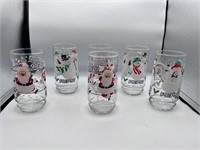 6 Vintage Pepsi Christmas glasses