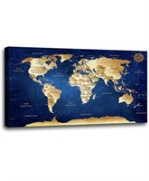 YOUKUART 
WORLD MAP CANVAS 
30IN X 60IN