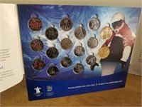 vancouver olympics 17 coin set with 3 coloured