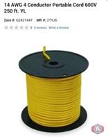 yellow portable cord Lot of (1 pcs) 14 AWG 4
